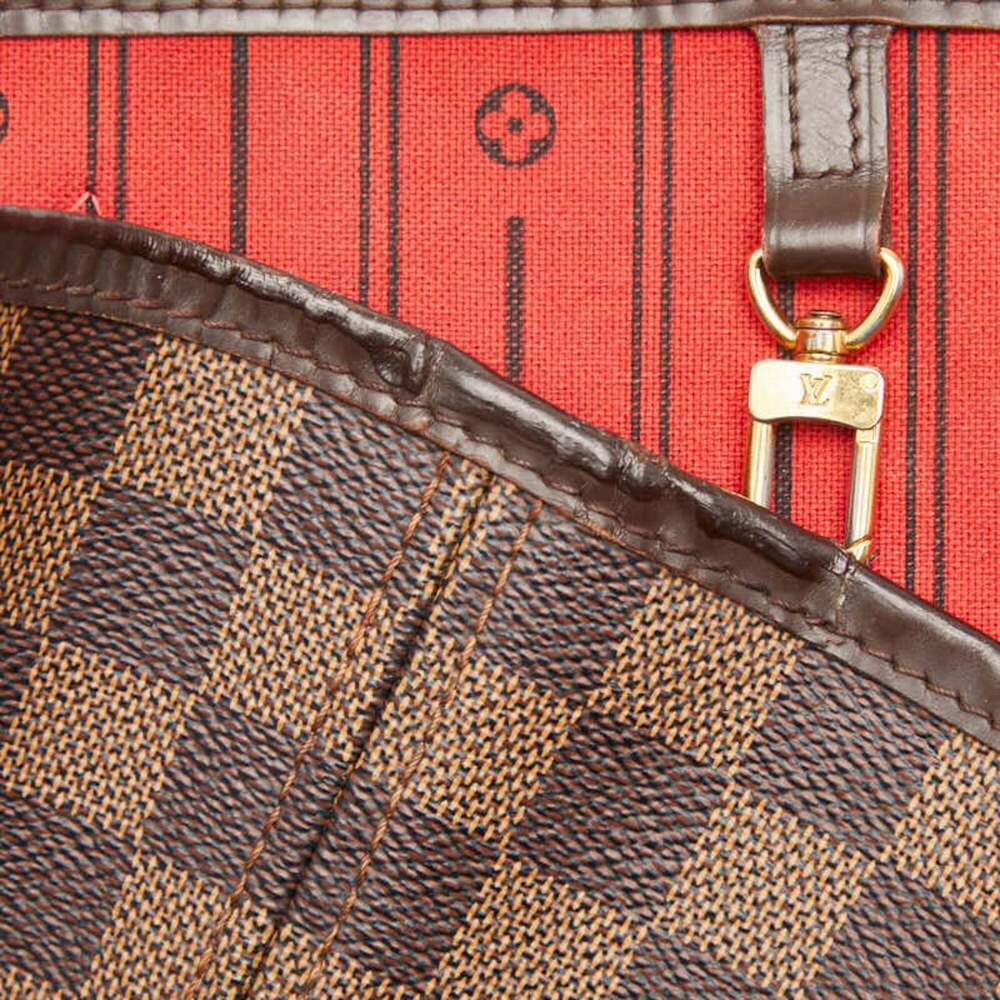 LOUIS VUITTON Authentic Brown Damier Leather Neverfull MM Tote Bag - Picture 8 of 14